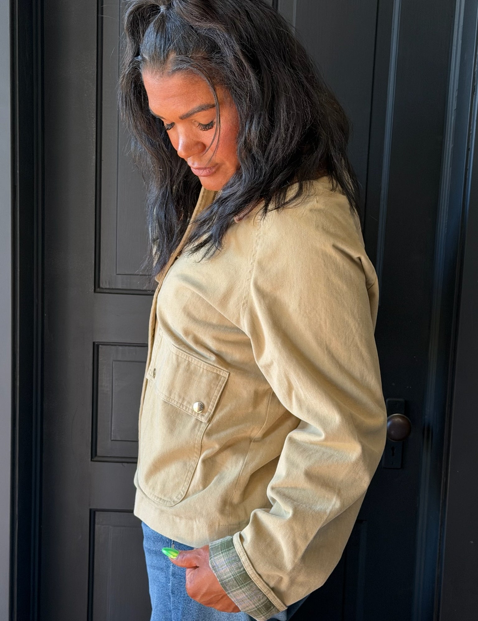 Monroe Sandy Beige Cotton Barn Jacket