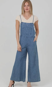 Raya Denim Flare Leg Overalls Jumpsuit