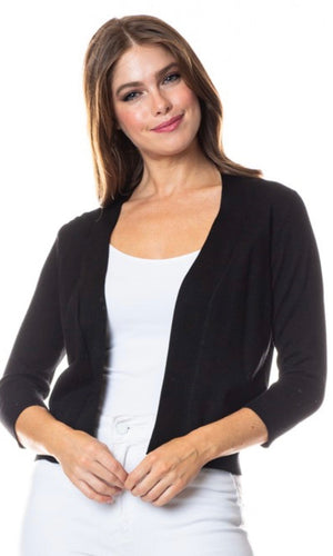 Mable Black Open Bolero Knit Cardigan