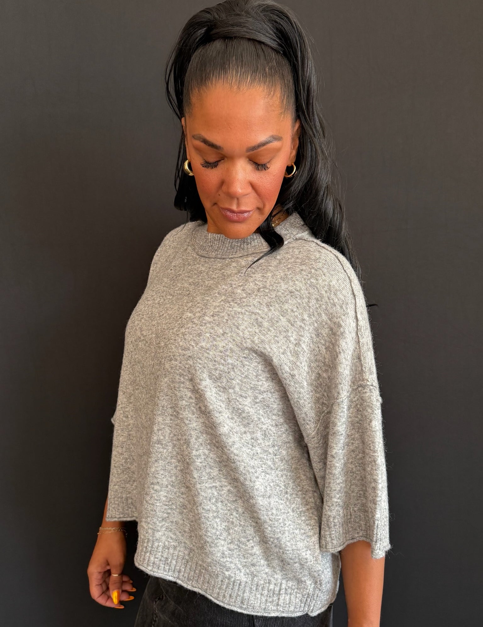 Kennedy Half Sleeve Oversized Short Sweater