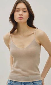 Lyla LT. Taupe Lightweight  Knit Sweater Tank