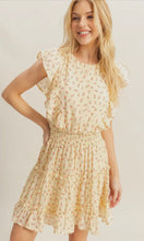 Kayla Butter Disty Floral High Neck Mini Dress