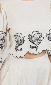 Ella Puff Sleeve Embroidery Top
