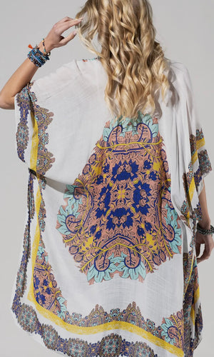 Awina White Mandala Kimono