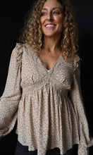 Oakleigh Ditsy V Neck Lace Blouse