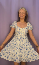 Graca Floral Open Back with Tie Tiered Mini Dress