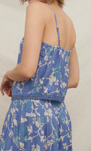 Katah Blue Floral Button Front Cami Top