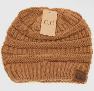 CC Beanie Solid Cable Knit Beanie Hat