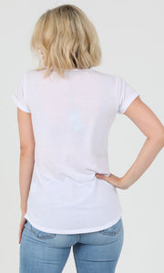 Charlina White Burnout 1 Pocket T-shirt