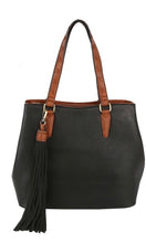 Elaina Black Top Handle Shoulder Bag Luxury Tote Bag