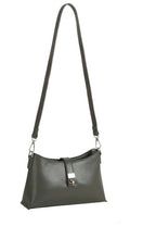 Elian Olive Sleek Lock Shoulder Bag