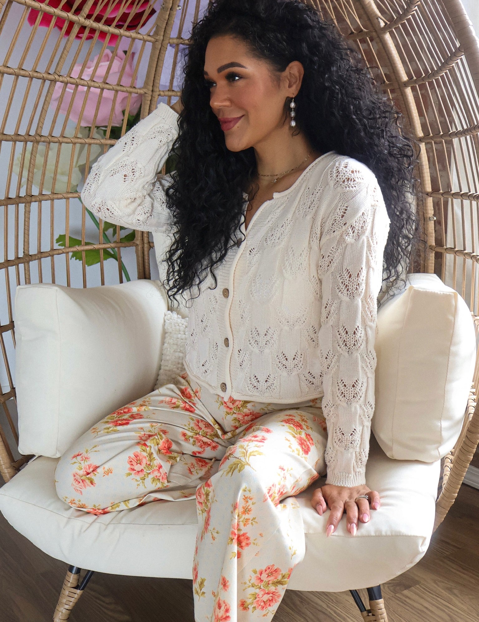 Eloise Floral Print Wide Leg Pants