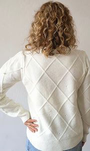 Mars Cream Pearl Detailed Sweater