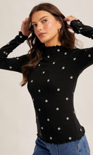 Angel Black Mock Neck Long Sleeve Top