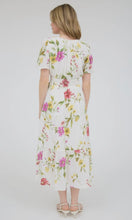 Lillie Ivory Floral Short Sleeve Tiered Midi Dress