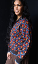 Preston Floral Mock Neck Half Zip Pullover Sweater