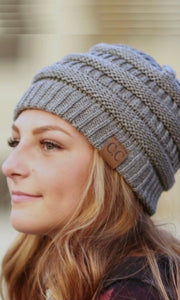 CC Beanie Solid Cable Knit Beanie tree
