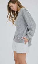 Nolan Washed Crewneck Long Sleeve Knit Top