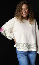 Pierce Embroidered Long Sleeve Top