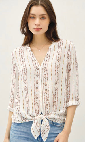 Goneril Printed Long Sleeve Top