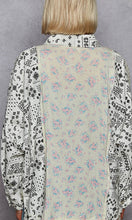 Kathlyn Patchwork Sheer  Button Front Top