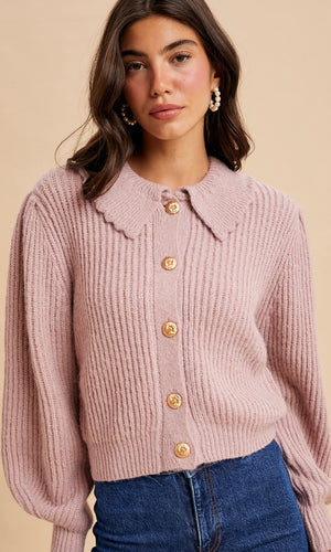 Rhett Chunky Collar Knitted Cardigan
