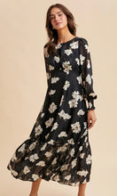 Lia Black Jacquard Floral Maxi Dress