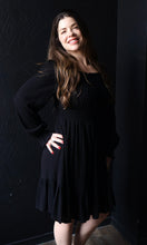 Ori Black Smocked Waist Ruffle Mini Dress