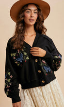 Jamie Black Embroidered Cardigan