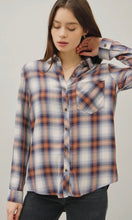 Norah Denim Robertson Plaid Long Sleeve Button Up Shirt