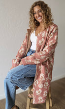 Harper Floral Print Collared Sweater Coat