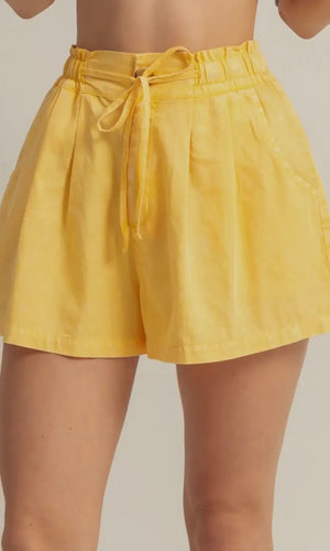 Dawn Sunflower High Waist Drawstring Shorts