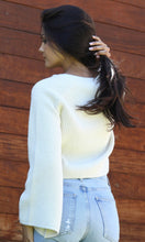 Cordelia Ivory V Neck Flare Sleeve Pullover Sweater