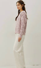 Promise Blush Cozy Floral Jacquard Sweater Top