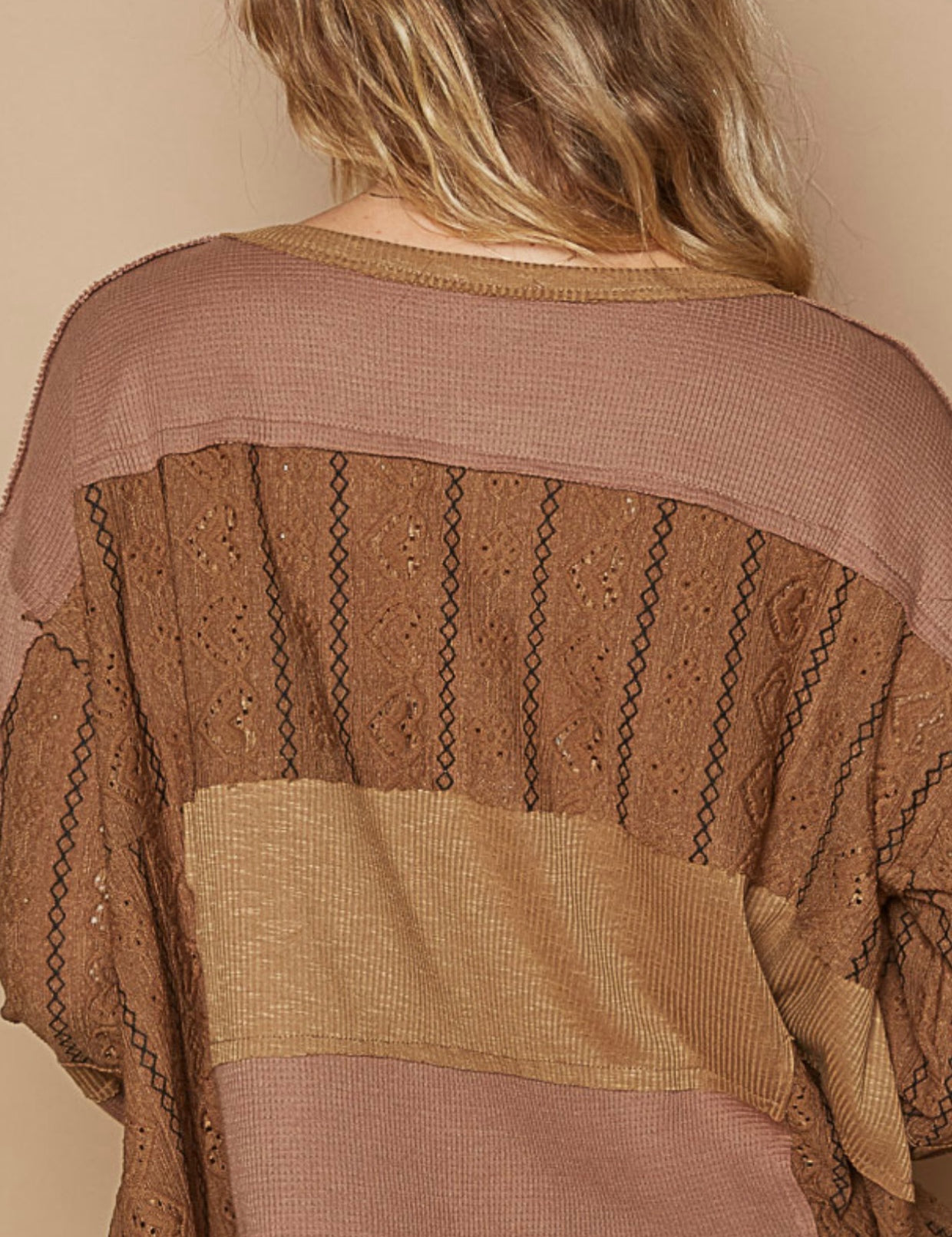 Kelly Choco Oversized Color Blocked Top