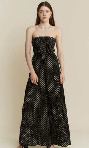 Greyson Polka dot Tie Front Jumpsuit