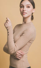 Arial Khaki Fitted Rib Knit Sweater Top