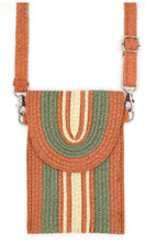 Celya Straw Striped Crossbody Cellphone  Bag