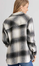 Aldan Black Plaid Button Front Shacket Jacket