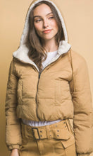 Andya Camel Reversible Fleece Side Pocket Coat Jacket