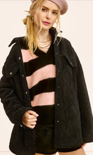 Amello Black Cozy Faux-Suede Side Pocket Shacket Jacket