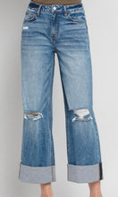 Bryan Denim Super High Rise Double Cuff Baggy Wide Leg Jean