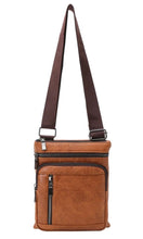 Bohdi Brown Vegan Leather Messenger Crossbody Bag