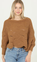 Clementine Camel Cable Knit Poncho Sweater