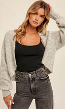 *SALE! Alinia - Heather Grey Cozy Boucle Shrug Cardigan Sweater