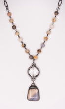 Sophie Bamboo Agate Stone Crystal Pendant Beaded Short Necklace