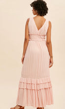 Amber Bridal Pink Lace Trim Tassel Tie  Maxi Dress