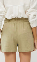 Adah Sage Cotton Gauze Smocked Waist Side Pocket Shorts