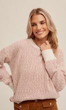 Ajony Mauve Two-Tone Cozy Sweater Top