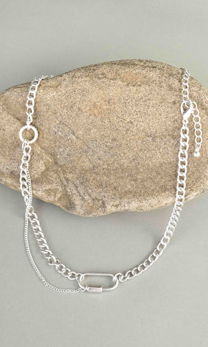 Necklace Lucille Worn Silver Short Necklace
